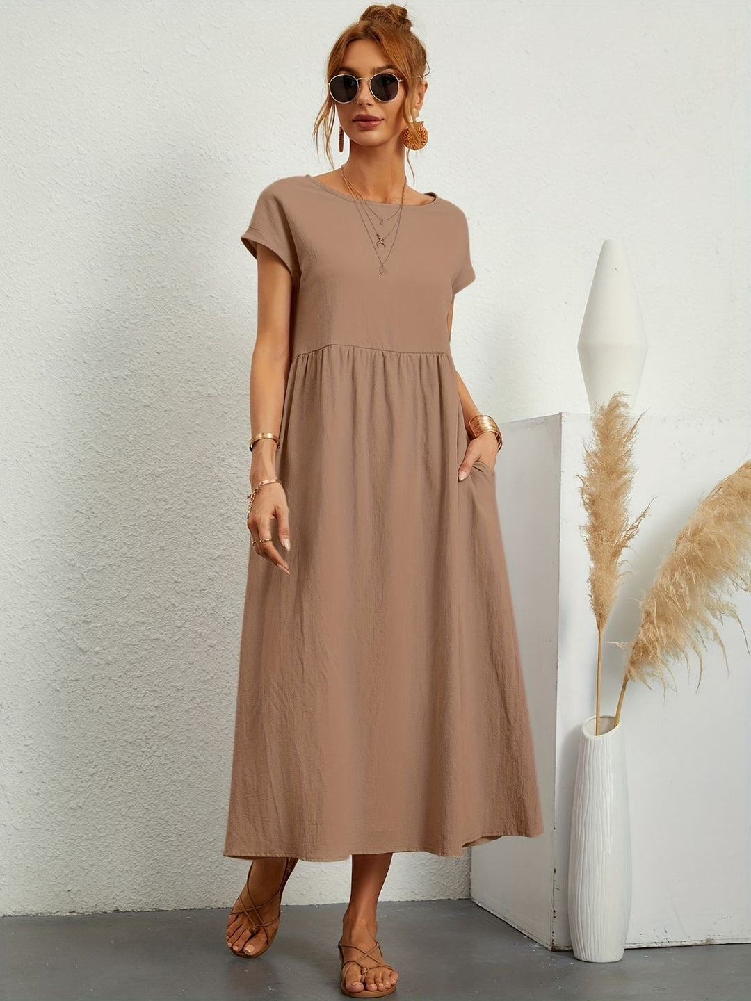 Levoire | Robe maxi imprimée Khaki