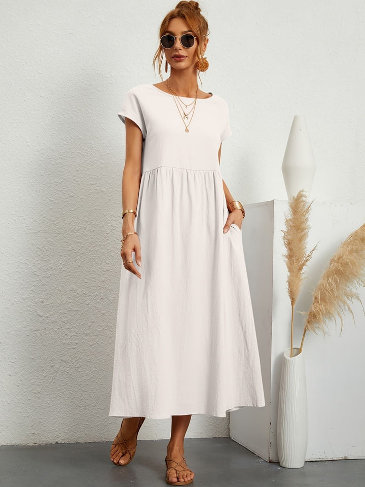 Levoire | Robe De Loisirs Moderne Avec Dcollet Blanc