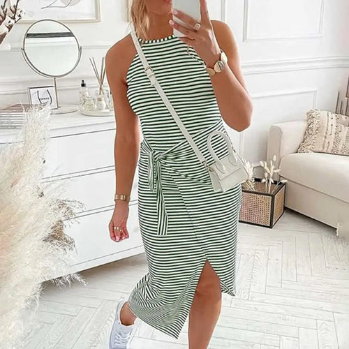 Levoire | Robe midi rayée sans manches