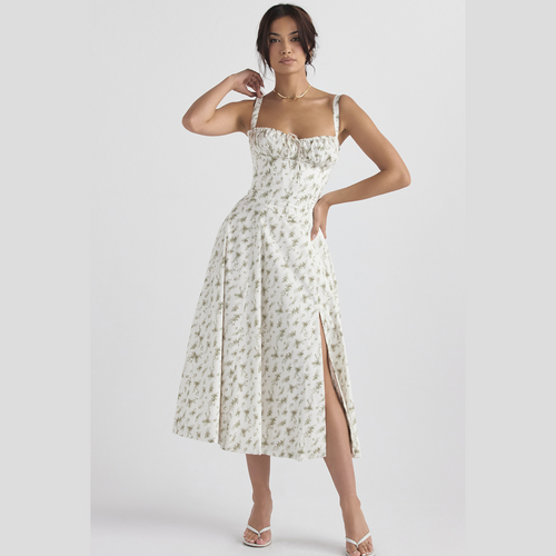 Levoire | Robe Sans Manches À Corsage Fleuri Été