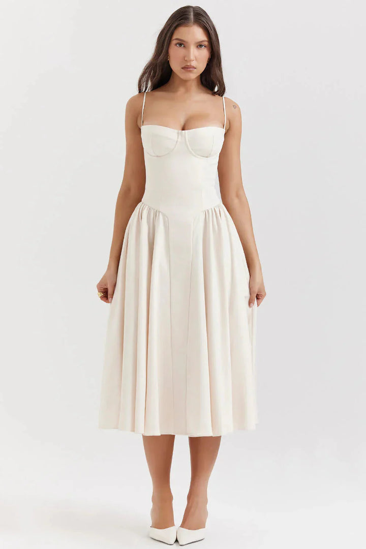 Levoire | Robe Sans Manches À Bretelles Spaghetti Robe Corset Robe D'Été Blanc