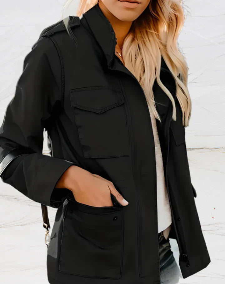 Levoire | Veste À Fermeture Éclair Avec Plusieurs Poches Pour Femmes Noir