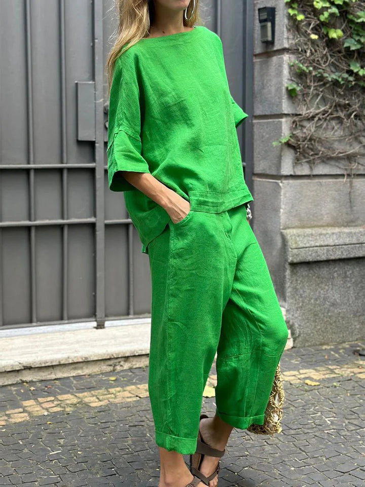 Levoire | Ensemble De Costume Élégance Décontractée En Deux Pièces Vert