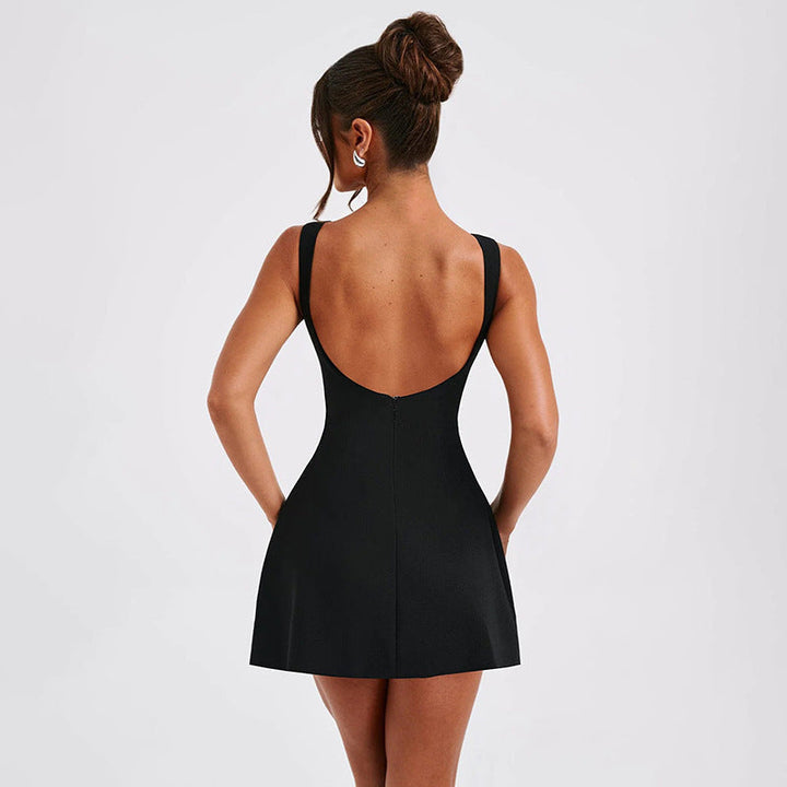 Levoire | Élégante Robe Courte Sans Manches À Dos Ouvert