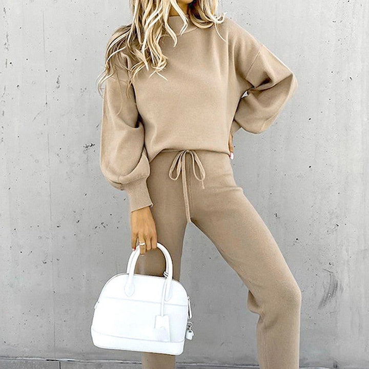 Levoire | Ensemble De Training 2 Pièces Élégant Et Confortable Costume De Maison Pour Femmes Khaki