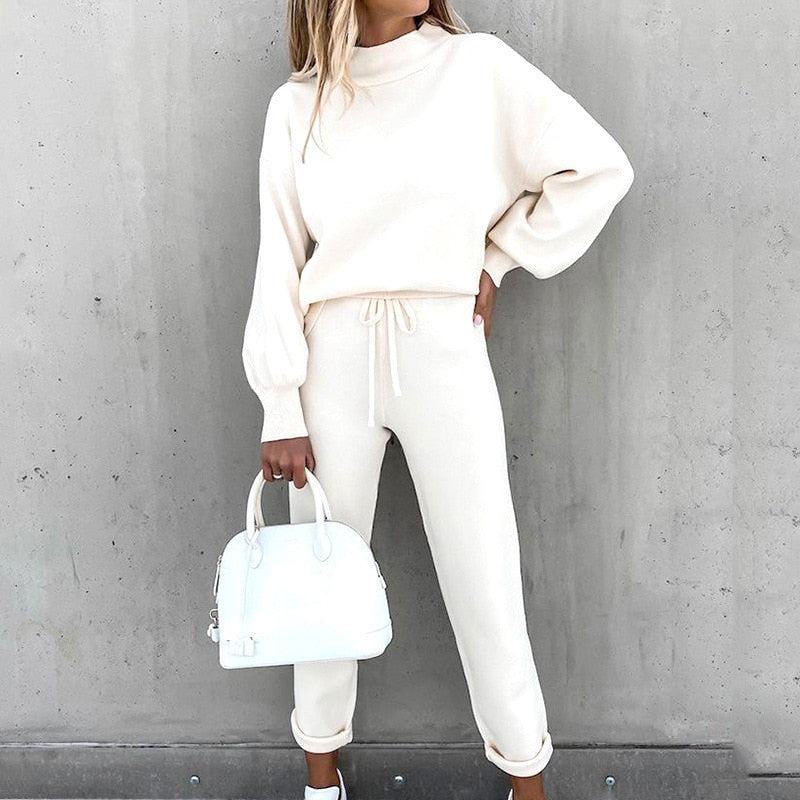 Levoire | Ensemble De Training 2 Pièces Élégant Et Confortable Costume De Maison Pour Femmes Blanc