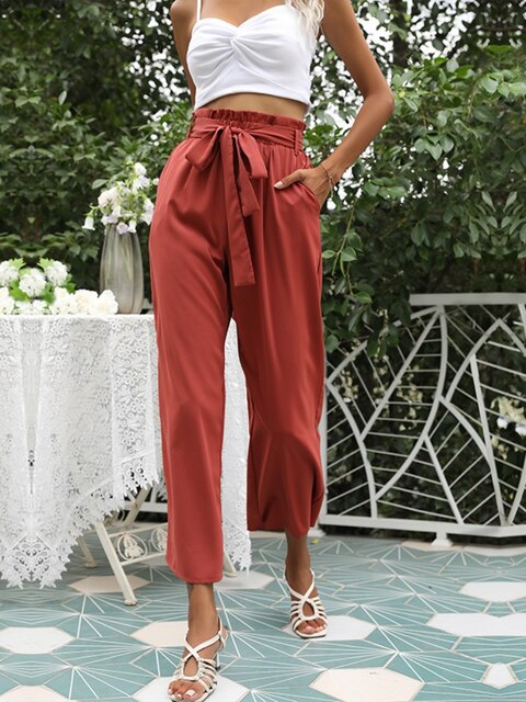 Levoire | Pantalon Plissé À Jambes Larges Mahogany