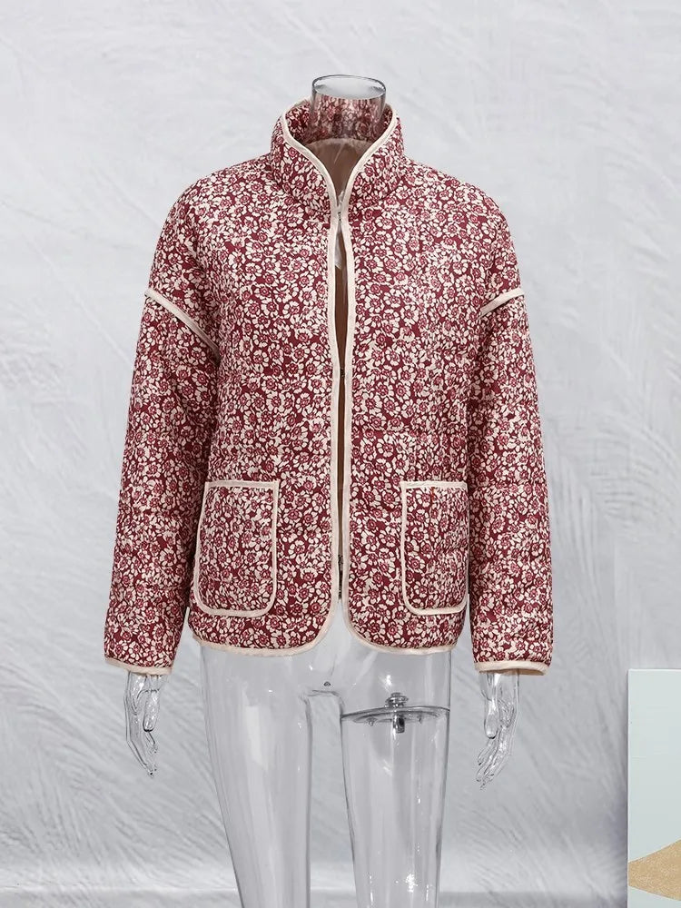 Levoire | Manteau Vintage avec Veste à Imprimé Floral