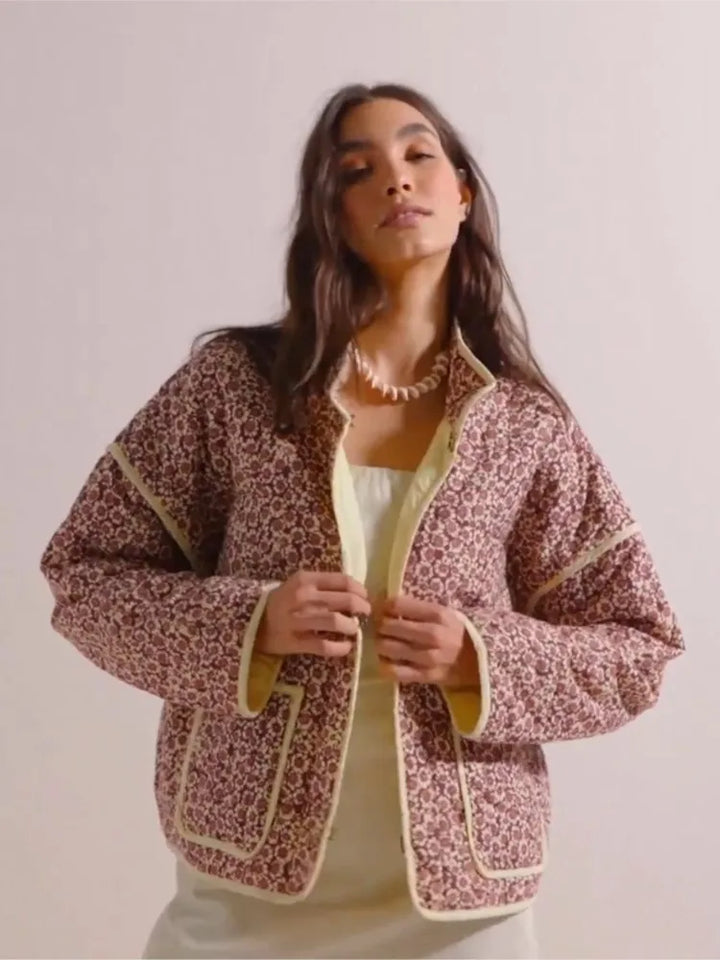 Levoire | Manteau Vintage avec Veste à Imprimé Floral