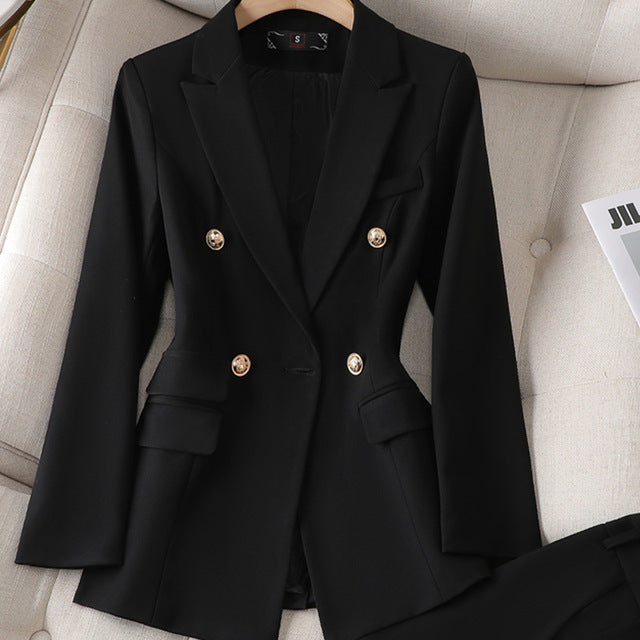 Levoire | Blazer Housut Setti Mustat bleiseri
