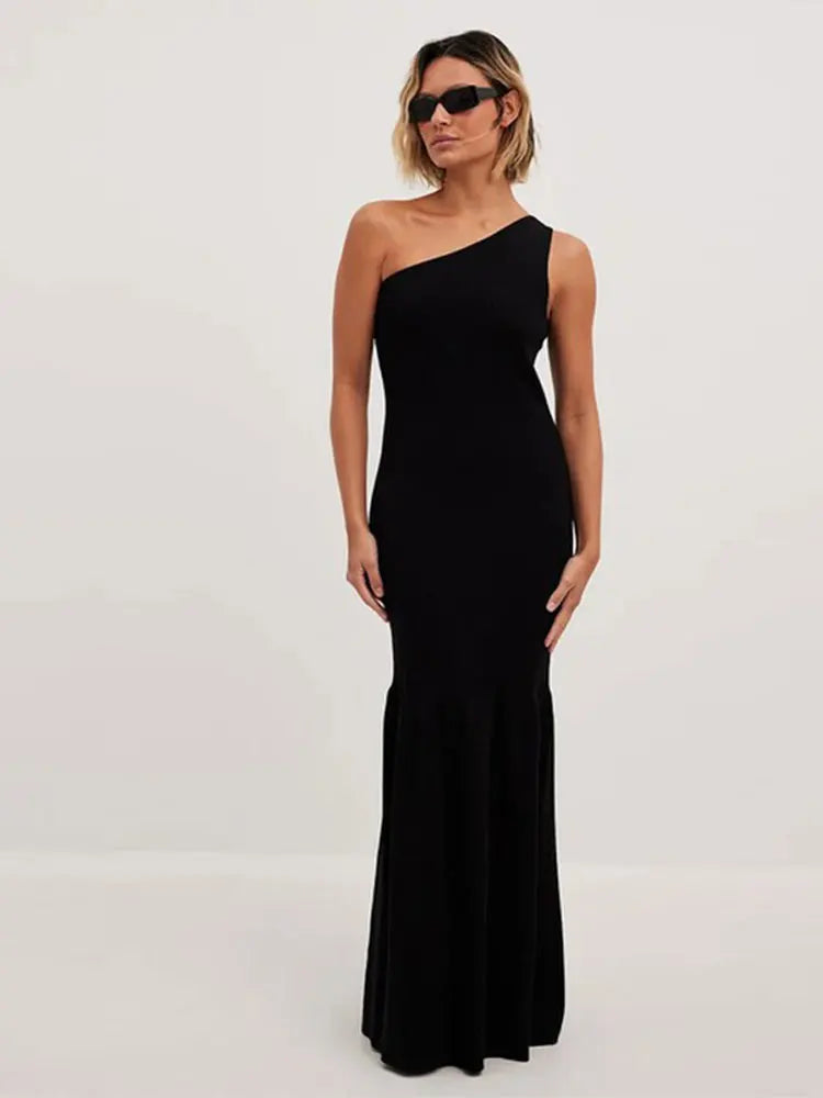 Levoire | Robe Maxi Sans Manches Élégante Noir