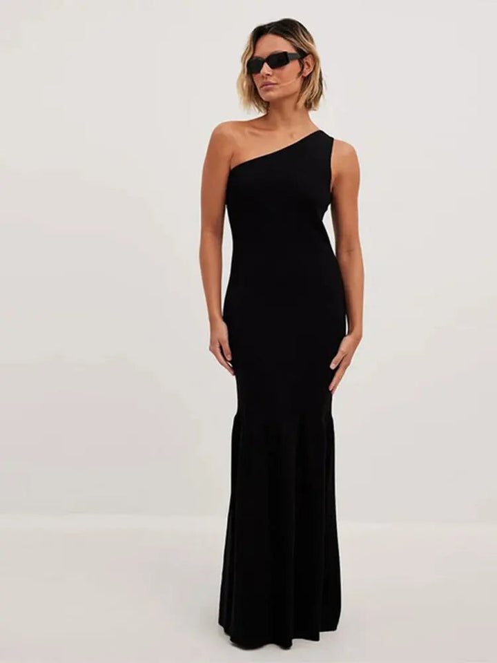 Levoire | Robe Maxi Sans Manches Élégante Noir