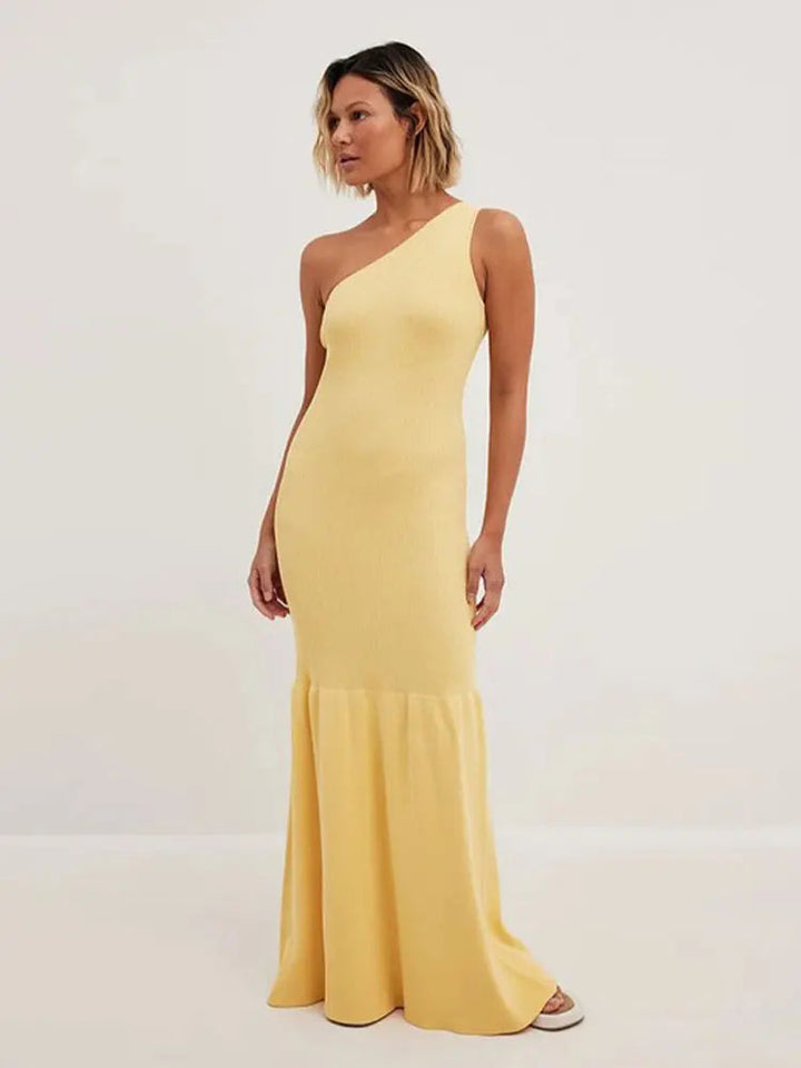 Levoire | Robe Maxi Sans Manches Élégante Jaune