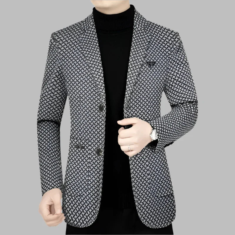 Levoire | Blazer Pour Hommes Moderne Avec Imprimé Abstrait Gris