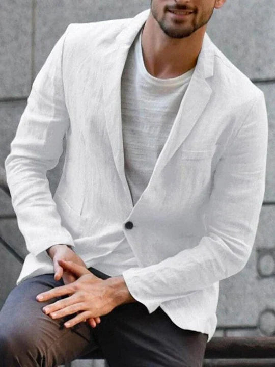 Levoire | Rento Kape Slim Cut Blazer Avec Col Réversible Et Manches Longues Blanc