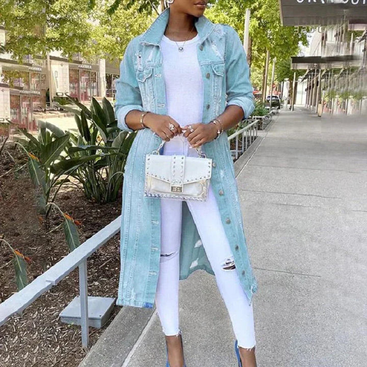 Levoire | Veste en jean longue Bleu clair