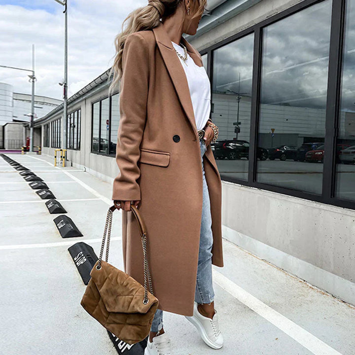 Levoire | Manteau Long Élégant D'Automne Avec Boutons