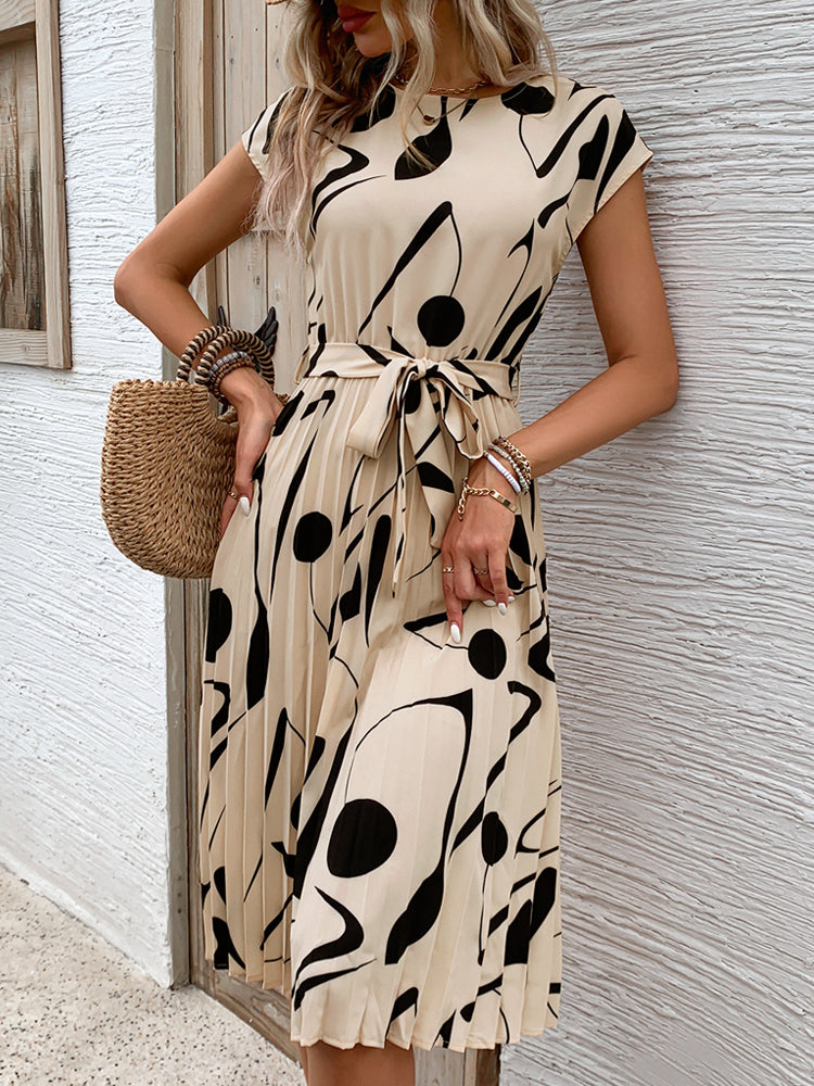 Levoire | Robe Midi Élégante Et Soignée Avec Ceinture À Nœud