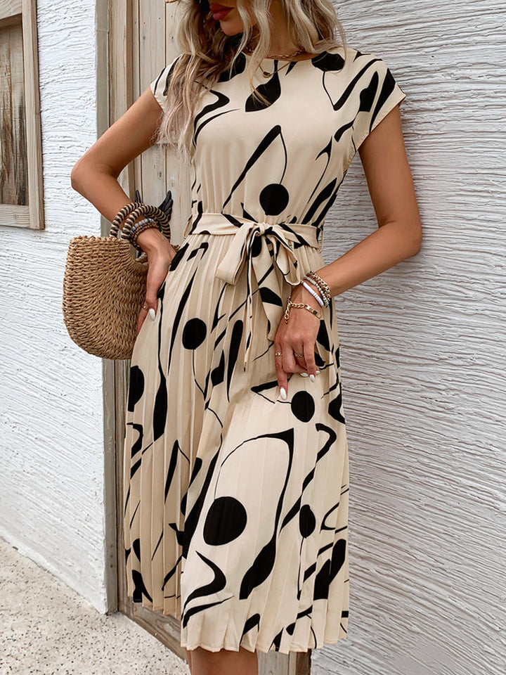 Levoire | Robe Midi Élégante Et Soignée Avec Ceinture À Nœud