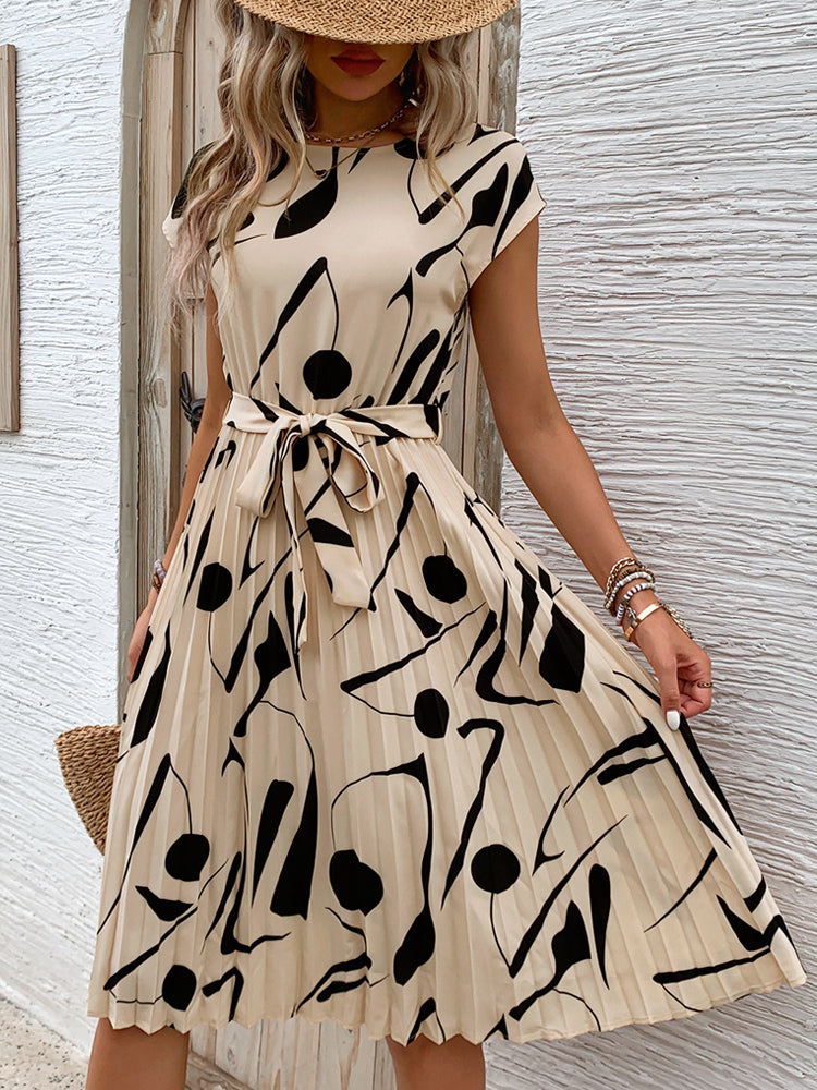 Levoire | Robe Midi Élégante Et Soignée Avec Ceinture À Nœud
