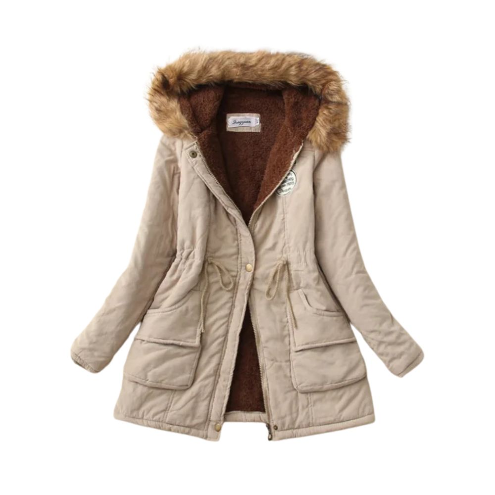 Levoire | Sweat à capuche long en polaire doublé chaud Kaki