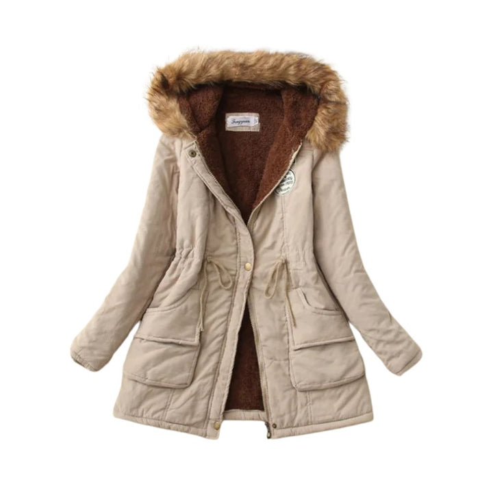 Levoire | Sweat à capuche long en polaire doublé chaud Kaki
