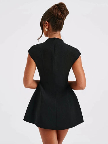 Levoire | Noir Profond V - Sans Manches Mini-Robe
