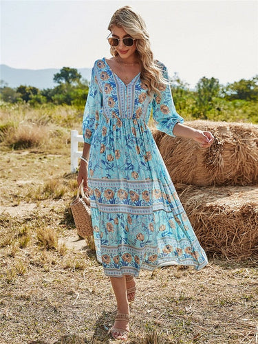 Levoire | Robe À Motifs Floraux Style Bohème