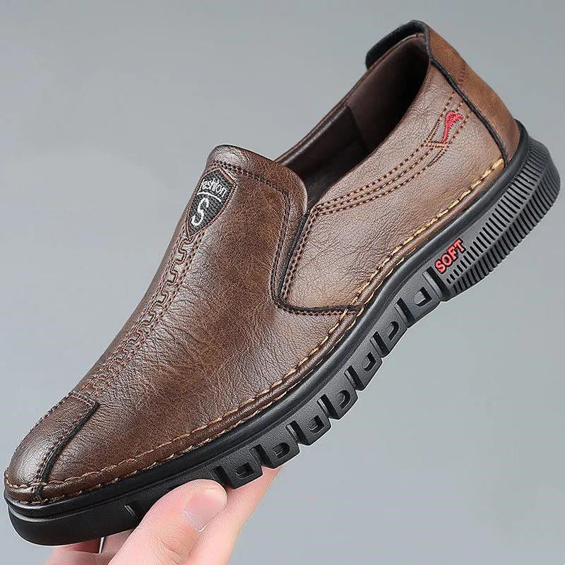 Levoire | Mocassins En Cuir Décontractés Pour Hommes marron foncé