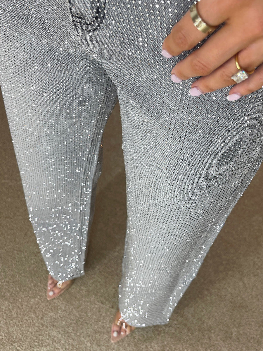Levoire | Jeans Avec Haute Taille Et Détails Diamant