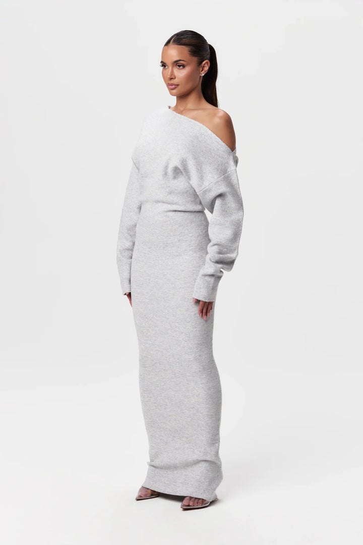 Levoire | Robe Féminine Au Design Discret Gris