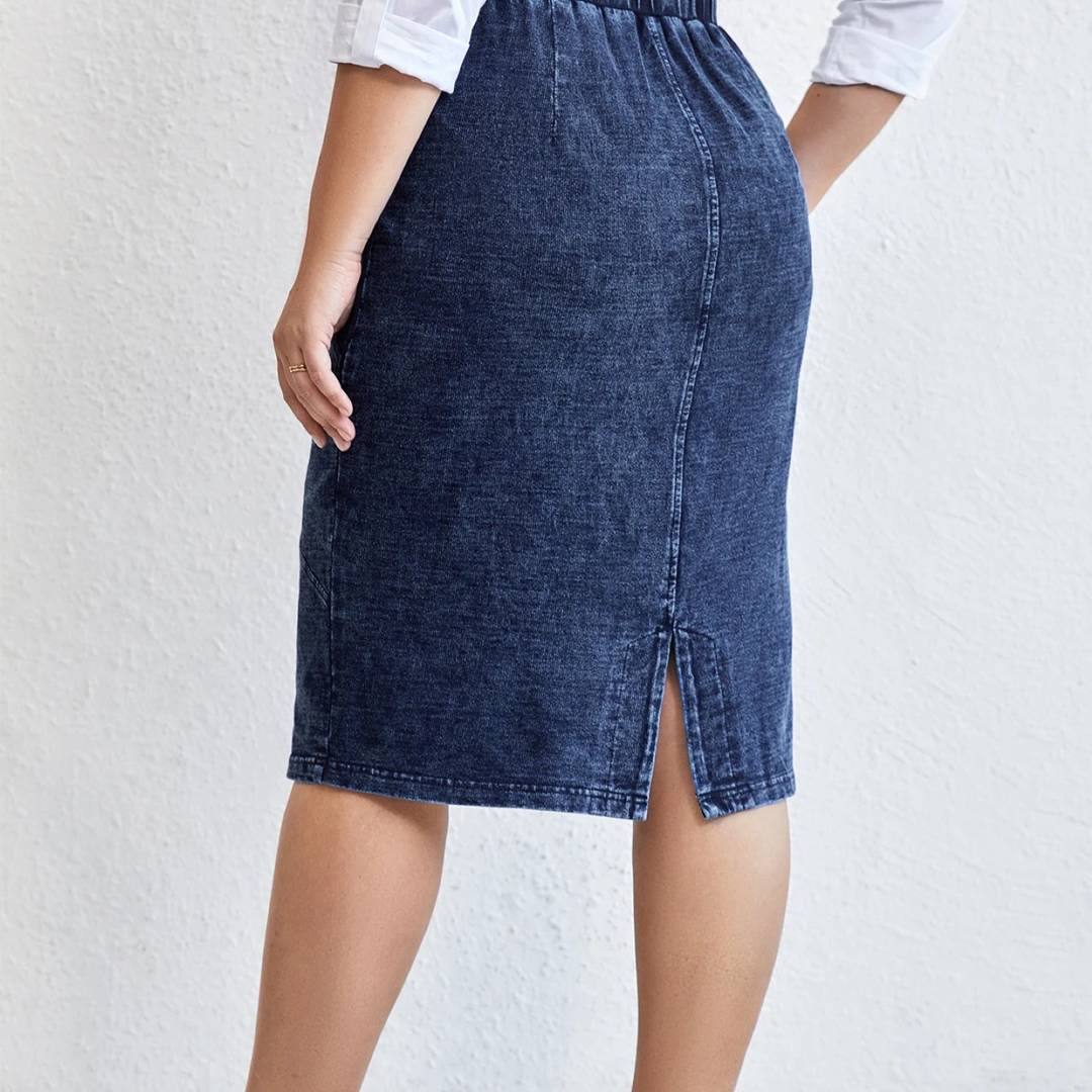 Levoire | Robe En Jean Longue Bleue Bodycon