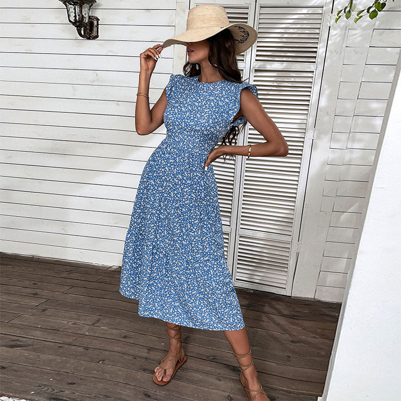 Levoire | Robe Midi Sans Manches Au Style Rétro Avec Motif Floral