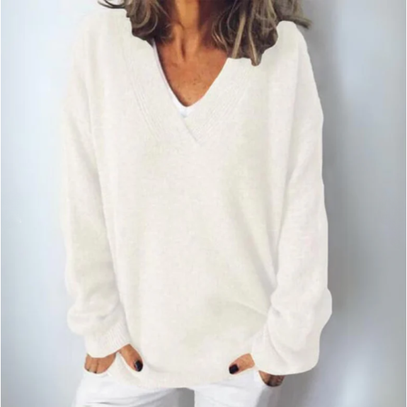 Levoire | Pull Chaud À Coupe Décontractée Blanc