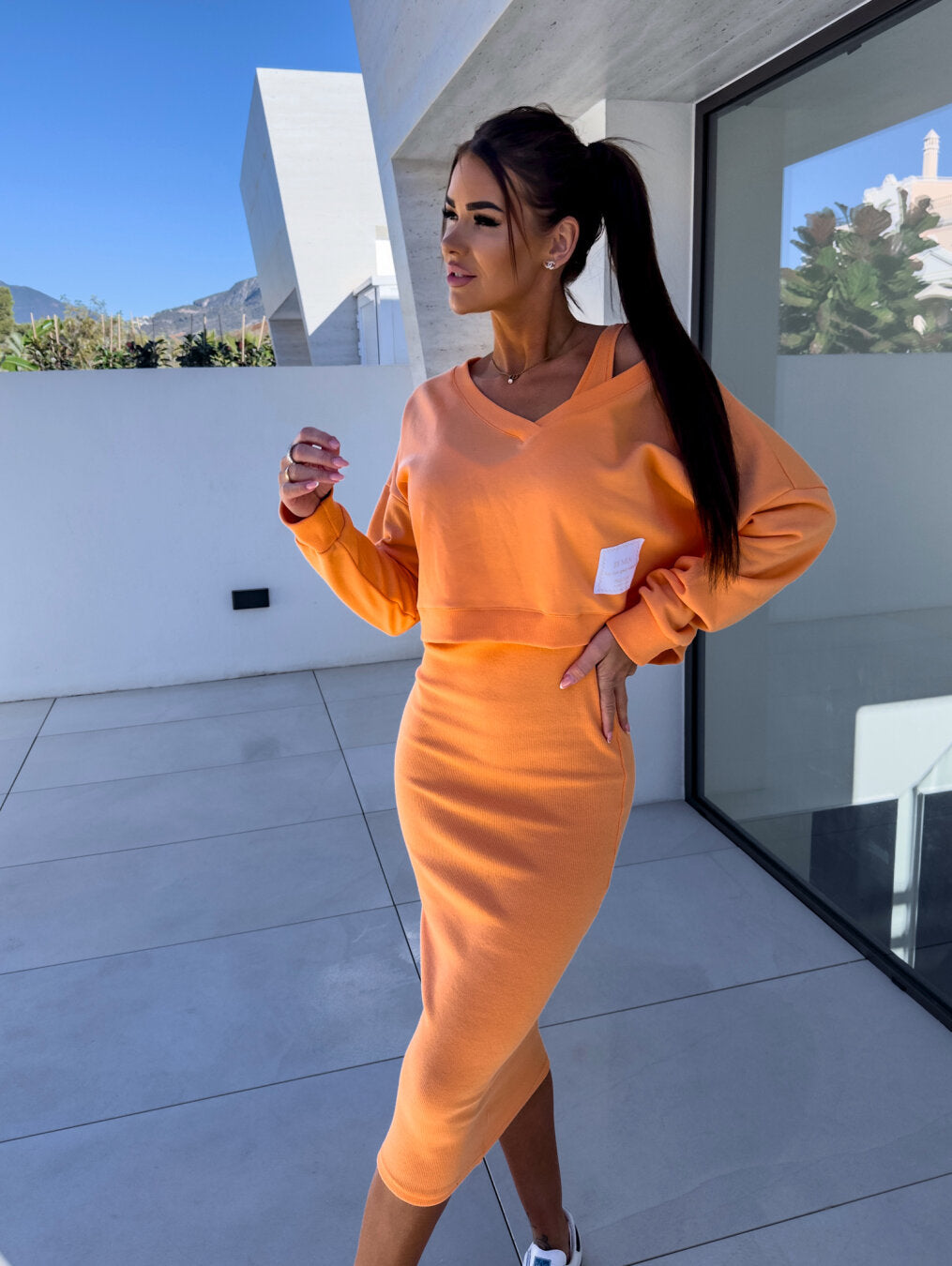 Levoire | Ensemble Deux Pièces Élégant Orange