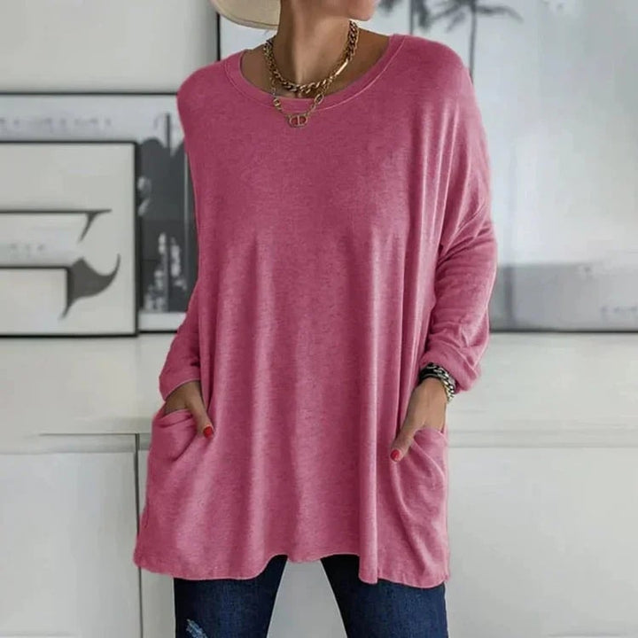 Levoire | Tunique Élégante Grande Taille Avec Poches Rose foncé