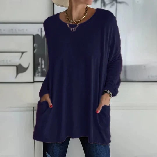 Levoire | Tunique Élégante Grande Taille Avec Poches Bleu