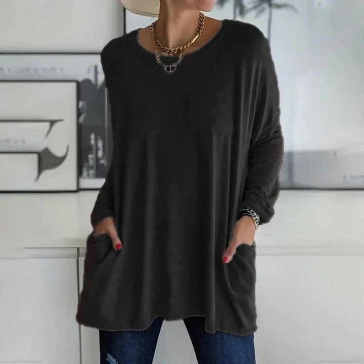 Levoire | Tunique Élégante Grande Taille Avec Poches Noir
