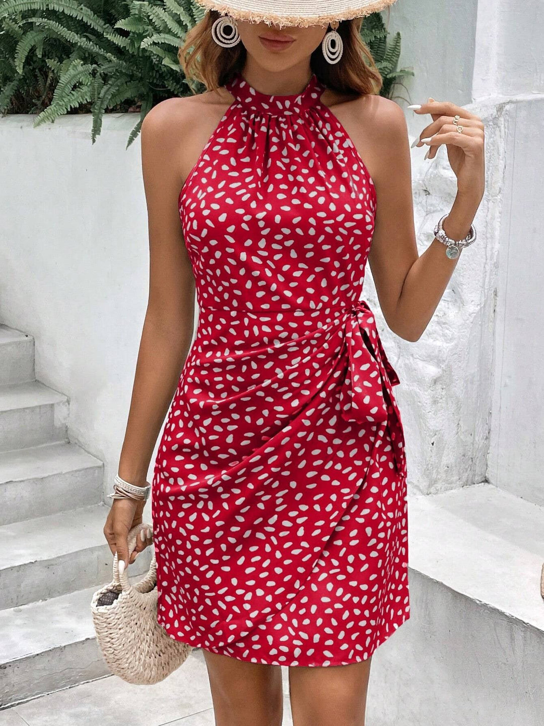Levoire | Robe Halter Stylée Avec Détail En Nœud