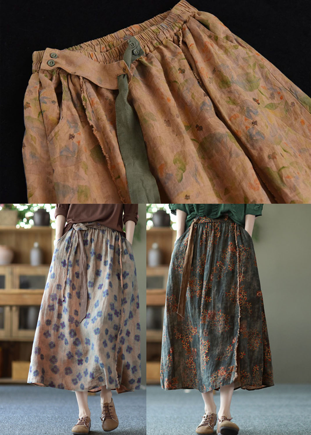 Levoire | Jupe En A En Lin Avec Une Taille Élastique D'Été