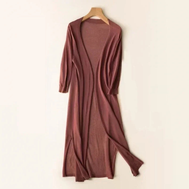 Levoire | Léger Élégant Long Gilet Café