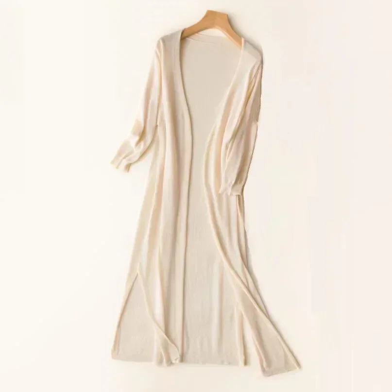 Levoire | Léger Élégant Long Gilet Abricot