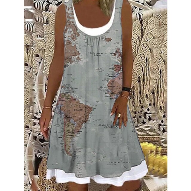 Levoire | Robe Sans Manches Dans Le Style Estival Gris foncé