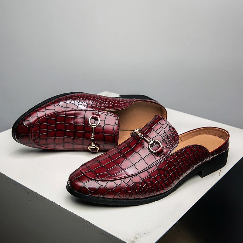 Levoire | Bottes À Loafers En Cuir Avec Motif Crocodile Rot