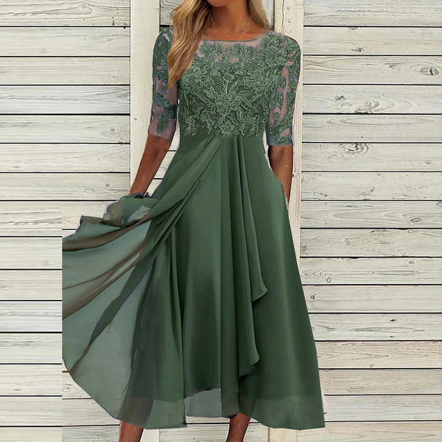 Levoire | Robe D'Été Unique Avec Design Intelligent Vert