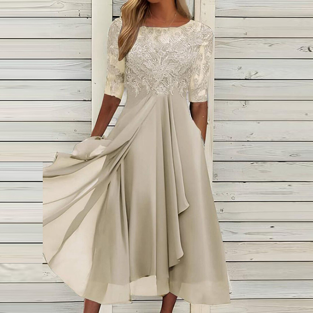 Levoire | Unique Élégante Robe D'Été beige