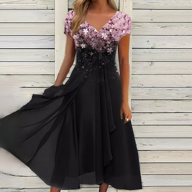 Levoire | Unique Style Robe D'Été Noir & Rose