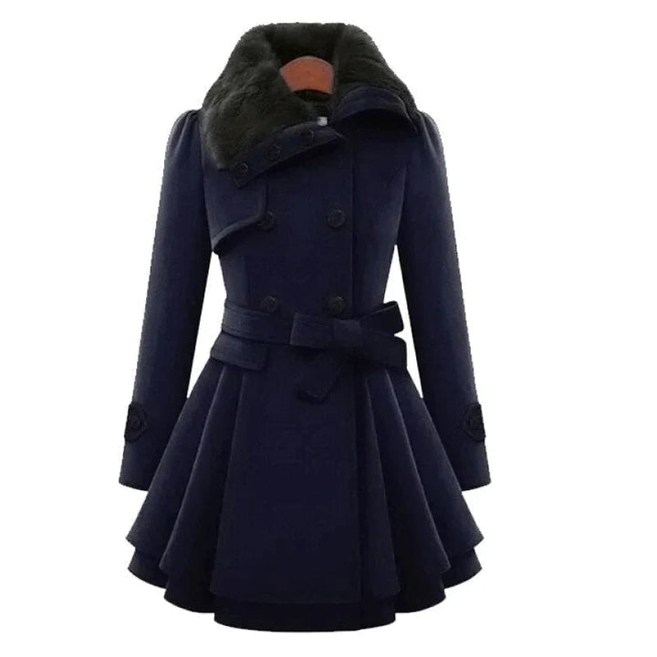 Levoire | Trench coat élégant en simili cuir Bleu foncé