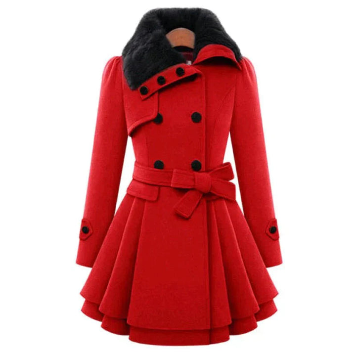 Levoire | Manteau Trench Chic Avec Fourrure Végétale Rot