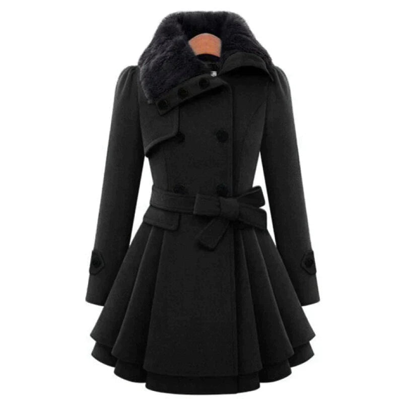 Levoire | Trench-Coat Élégant En Cuir Synthétique Noir